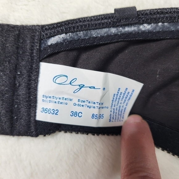 Black Olga Lacy Strapless Bra. 38C. Brand New. - Picture 11 of 12